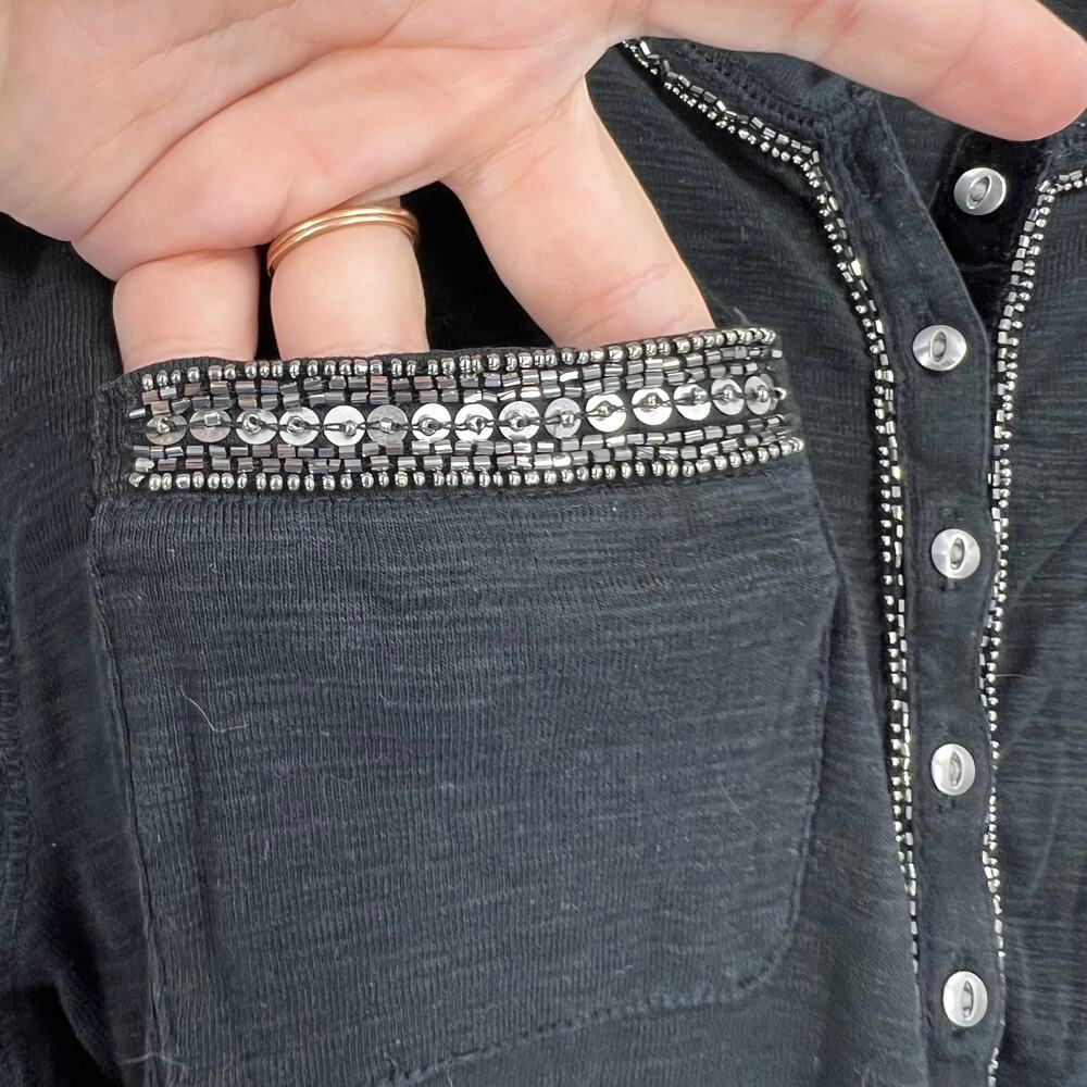 Chaps Thermal‎ Style Long Sleeve Casual Shirt Sequin Embellished Women's 3XL - Picture 9 of 12